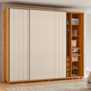 Ver imagem 6 de Roupeiro com Escada Dalí 100% Mdf Ripado 2 Portas e 8 Gavetas - Cinamomo Off White - Madetec