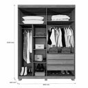 Ver imagem 4 de Guarda Roupa Filadélfia 4 Pts 100% Mdf Cinamomo/off - Benetil