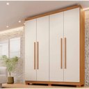 Ver imagem 1 de Guarda Roupa Filadélfia 4 Pts 100% Mdf Cinamomo/off - Benetil