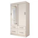 Ver mais imagens de Guarda-roupa Solteiro Trento 2 Portas 4 Gavetas com Espelho Flex Branco/rosa - Panorama Móveis
