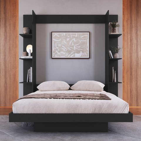 Cama Casal Vancouver Articulável 8 Prateleiras Grafite - Art In Móveis