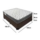 Ver imagem 4 de Cama Box Baú Casal Sintético + Colchão de Molas Ensacadas Sereneprime 138x188x62cm Marrom
