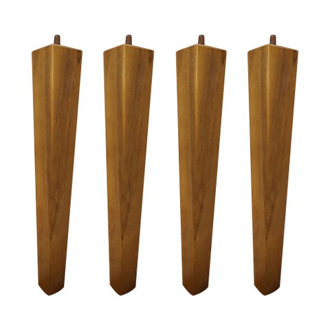 Kit 4 Pés Palito Quadrado Madeira 30cm para Poltrona Mesa Lateral Puff Mel G75 - Gran Belo Pé Palito