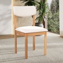 Ver imagem 2 de Kit 4 Cadeiras com Encosto e Assento Estofado Florença Bege/Cru/Verniz Mel