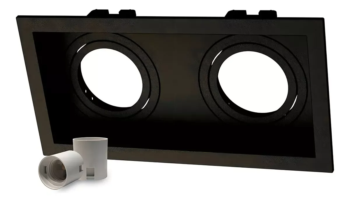 Ver imagem 2 de Embutido de Teto Par20 Duplo Recuado Preto - Moon