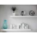 Ver imagem 2 de Prateleira Lisa 90x30cm Suporte Invisível Mdf Reta Branco de Parede Livro Organizadora Cozinha Quart