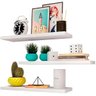 Prateleira Lisa 90x30cm Suporte Invisível Mdf Reta Branco de Parede Livro Organizadora Cozinha Quart - 1