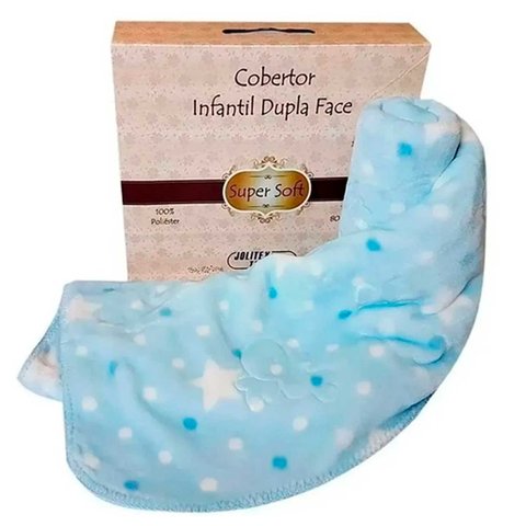 COBERTOR INFANTIL SUPER SOFT DUPLA FACE BABY KING REF:33.0710002 1,10 X 1,40 - UN - Azul