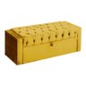 Calçadeira Baú Estofado para Cama Box Emma Solteiro 90 Cm Veludo Mostarda - Dl Decor - 3