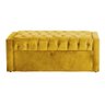 Calçadeira Baú Estofado para Cama Box Emma Solteiro 90 Cm Veludo Mostarda - Dl Decor - 1