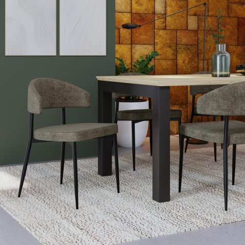Conjunto 4 Cadeiras de Jantar Bless Lautrec Marrom Est.Preta