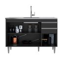 Ver imagem 4 de Balcão Melissa com Pia e Cuba Ghelplus 120cm 3 Portas 2 Gavetas Preto Maderatto Móveis