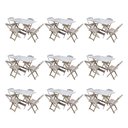 Ver imagem 1 de Kit 9 Conjuntos de Mesa Dobravel com 4 Cadeiras de Madeira 120x70 para Restaurante e Bar - sem Pintu