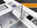 Ver imagem 4 de Torneira Monocomando Kitchen em Aço Inox Escovado com Bica Giratória e Arejador
