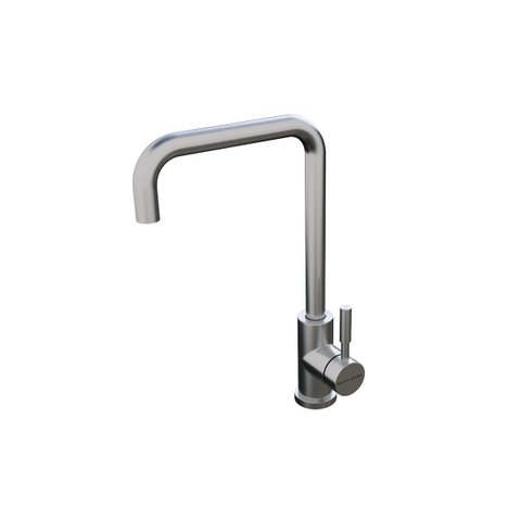 Torneira Monocomando Kitchen em Aço Inox Escovado com Bica Giratória e Arejador