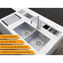 Ver imagem 2 de Torneira Monocomando Kitchen em Aço Inox Escovado com Bica Giratória e Arejador