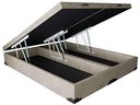 Ver imagem 1 de Cama Box Baú Casal Bipartido Suede Bege 42x138x188
