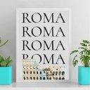 Ver imagem 2 de Quadro Decorativo Minimalista Roma - Coliseu 24x18cm:moldura Branca