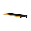 Ver imagem 1 de Bandeja Prateleira com Reforço 30x91 para Gôndolas New Plus Preto Porta Etiqueta Amarelo Sa Gô