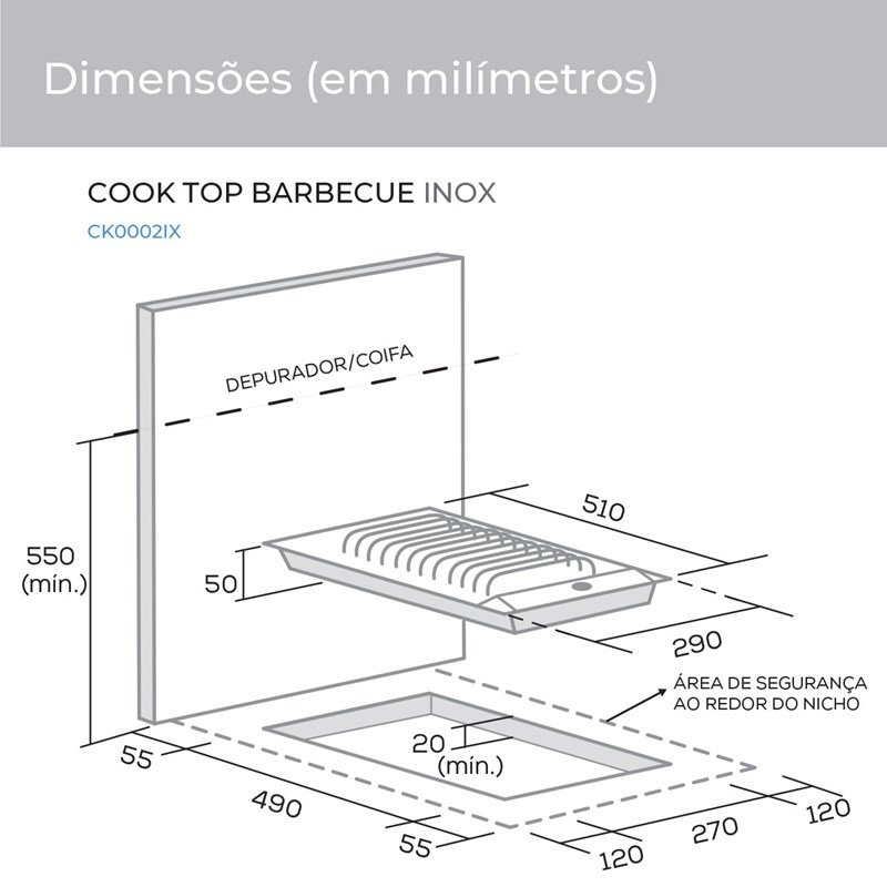 Cooktop Elétrico Inox Barbecue Churrasqueira com Grelha - 6