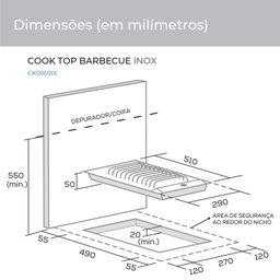 Cooktop Elétrico Inox Barbecue Churrasqueira com Grelha - 6