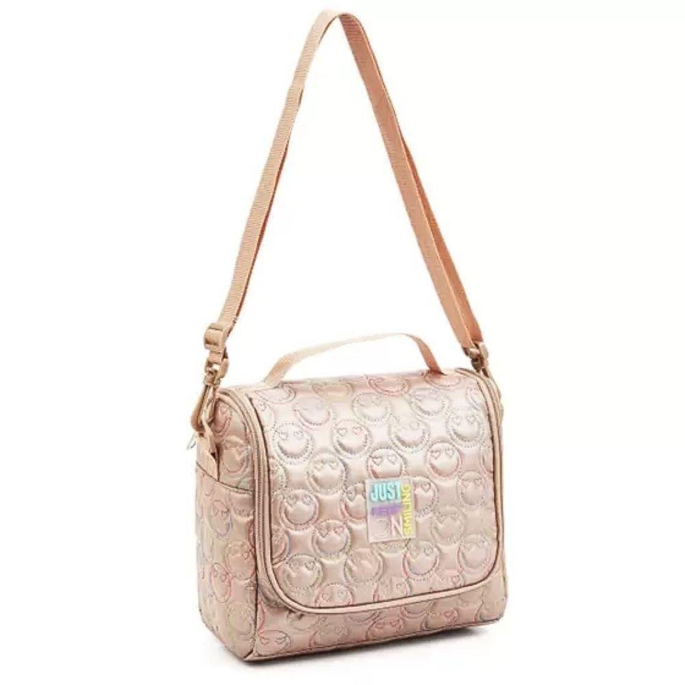 Kit Mochila de Rodinhas + Lancheira + Estojo Box Just Keep On Smiling Denlex Rose - 4