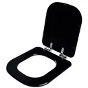 Ver imagem 2 de Assento Sanitário Poliester Soft Close Axis Preto para vaso Deca