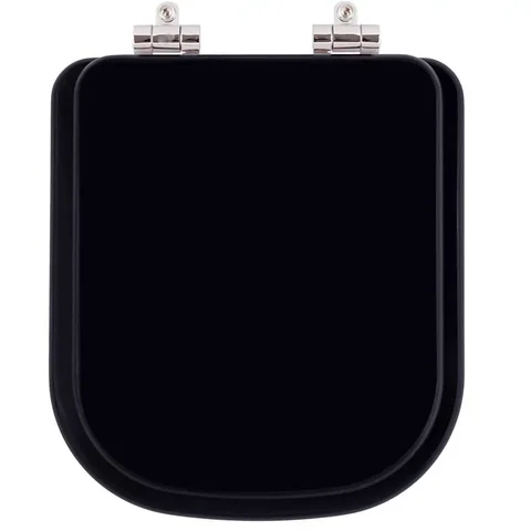 Assento Sanitário Poliester Soft Close Axis Preto para vaso Deca