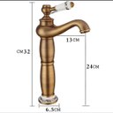 Ver imagem 3 de Torneira Lavabo Bronze Porcelana Monocomando Alta Misturador