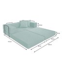 Ver imagem 2 de Sofá Cama Mold 2 Lugares Retrátil 190cm Azul Claro Boucle Loja Sheep