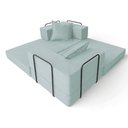 Ver imagem 4 de Sofá Cama Mold 2 Lugares Retrátil 190cm Azul Claro Boucle Loja Sheep