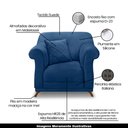 Ver imagem 3 de Kit 2 Poltronas Decorativas com 2 Almofadas Armstrong Suede Azul Marinho - Gran Belo