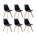 Ver imagem 1 de Kit 06 Cadeiras Leda Eames Jantar Cozinha com Assento Estofado Preto