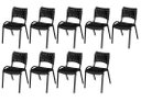 Ver imagem 2 de Cadeira Iso Base Preto Escola, Escritório Preto Kit 9 Un