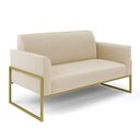 Ver imagem 1 de Sofá Namoradeira Base Industrial Alta Dourado Marisa Suede D03 - D\'rossi Cor Bege
