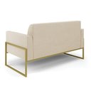 Ver imagem 3 de Sofá Namoradeira Base Industrial Alta Dourado Marisa Suede D03 - D\'rossi Cor Bege