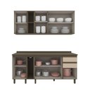 Ver imagem 2 de Cozinha Compacta 6 Peças com Tampo Lora 8 Portas MDF Marrom Casa 812
