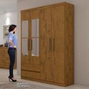 Ver imagem 5 de Guarda-Roupa Solteiro com Espelho 4 Portas 2 Gavetas Zeus Plus Lopas