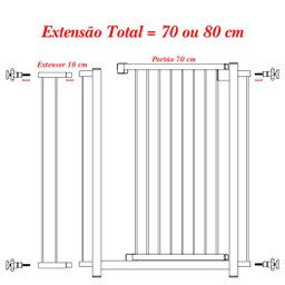 GRADE PORTÃO PET BEBÊ DIVISOR AMBIENTE 70 e 80 CM MULTIGRADE - 5