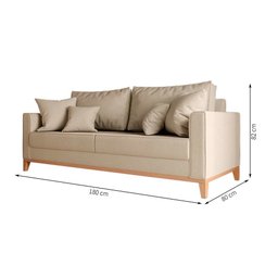 Sofá Living Beny 1,80m (bege) - 4