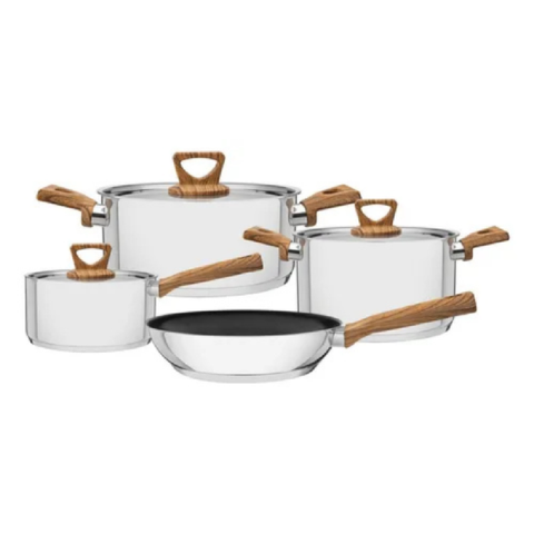 Jogo de Panelas Inox 4 Pcs Brava Baquelite Tramontina