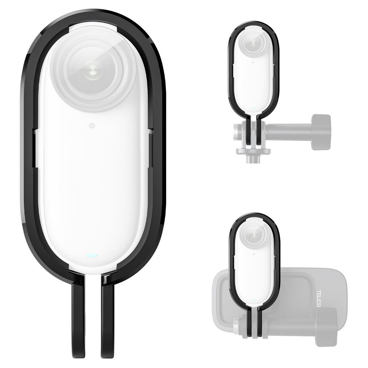 Kit De Agarre Ergonómico Para Insta360 Ace Pro / Ace Pro 2 | Aleación De Aluminio, Botón De Obturador, Anticaídas, Incluye Correa Y Funda De Lente
