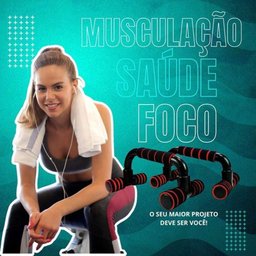 Suporte Flexão de Braço Fixo Barra Apoio Push Up Fit Pilates - 4
