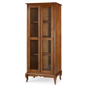 Cristaleira Madeira Maciça 2 Portas 3 Prateleiras com Pés Luiz XV 60300 Linz Móveis - Imbuia Glazer