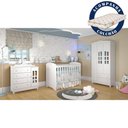 Ver imagem 1 de Quarto De Bebê Berço Eloá Roupeiro Cômoda Branco