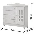 Ver imagem 4 de Quarto De Bebê Berço Eloá Roupeiro Cômoda Branco