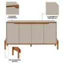 Ver imagem 6 de Buffet Aparador 4 Portas com Pés em Madeira Áurea:off White/cinamomo