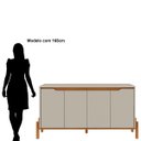 Ver mais imagens de Buffet Aparador 4 Portas com Pés em Madeira Áurea:off White/cinamomo