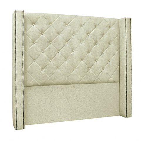 Cabeceira Decorativa Queen Size 1,84M Loewe Linho Natural - Gran Belo