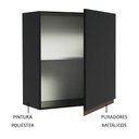 Ver imagem 3 de Armário Aéreo Madesa Reims 60 cm 1 Porta Preto Cor:Preto
